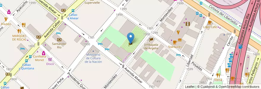 Mapa de ubicacion de Nunciatura Apostólica, Recoleta en الأرجنتين, Ciudad Autónoma De Buenos Aires, Comuna 1, Buenos Aires.