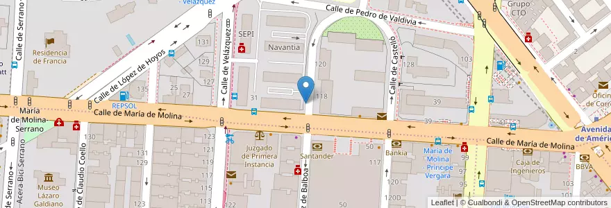Mapa de ubicacion de NUÑEZ DE BALBOA, CALLE, DE,118 en إسبانيا, منطقة مدريد, منطقة مدريد, Área Metropolitana De Madrid Y Corredor Del Henares, مدريد.