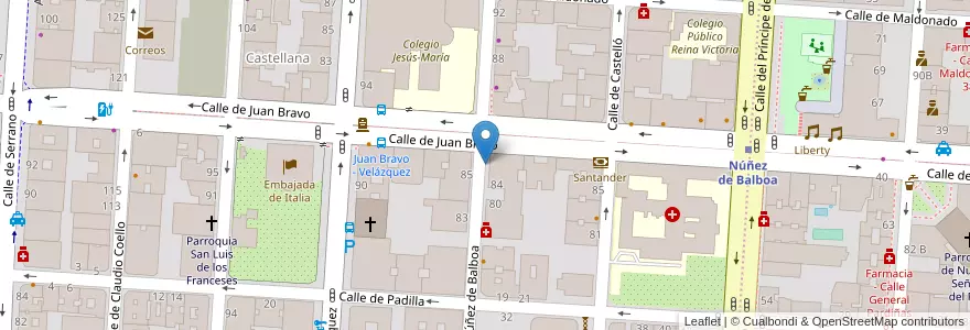 Mapa de ubicacion de NUÑEZ DE BALBOA, CALLE, DE,85 en Испания, Мадрид, Мадрид, Área Metropolitana De Madrid Y Corredor Del Henares, Мадрид.