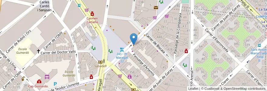 Mapa de ubicacion de NUT. Gastrobar. en 스페인, Catalunya, Barcelona, Barcelonès, 바르셀로나.