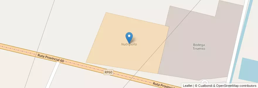 Mapa de ubicacion de Nutripollo en Argentina, Cile, Mendoza, Departamento Maipú, Distrito Russell.