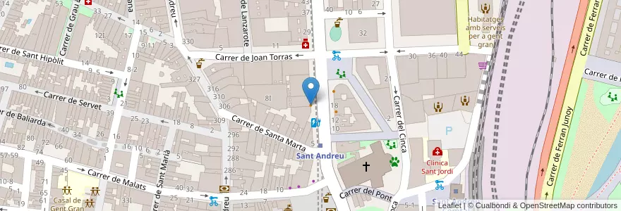 Mapa de ubicacion de Nyam nyam en スペイン, カタルーニャ州, Barcelona, バルサルネス, Barcelona.