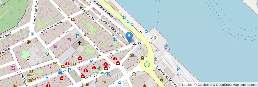 Mapa de ubicacion de Nyas! en Spanje, Valencia, Alicante, La Marina Alta, Dénia.