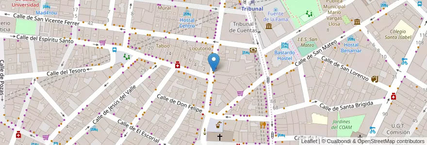 Mapa de ubicacion de O - café & ice cream en Испания, Мадрид, Мадрид, Área Metropolitana De Madrid Y Corredor Del Henares, Мадрид.