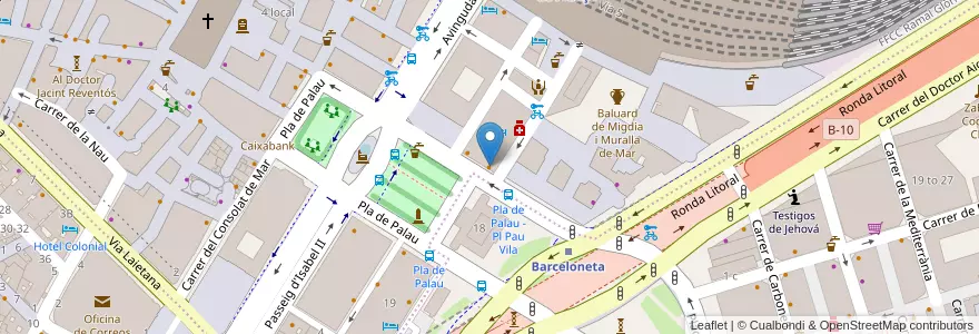 Mapa de ubicacion de Oasis Restaurant en 西班牙, Catalunya, Barcelona, Barcelonès, Barcelona.