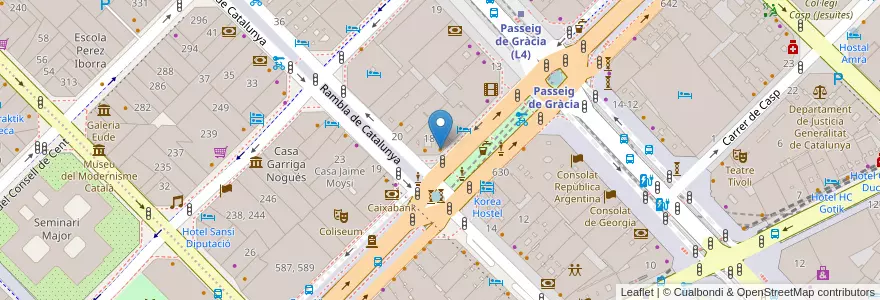 Mapa de ubicacion de Obama en 스페인, Catalunya, Barcelona, Barcelonès, 바르셀로나.