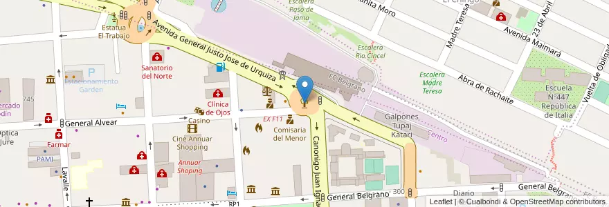 Mapa de ubicacion de Obelisco en honor al Éxodo Jujeño en Argentine, Jujuy, Departamento Doctor Manuel Belgrano, Municipio De San Salvador De Jujuy.
