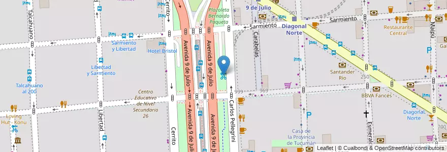 Mapa de ubicacion de Obelisco, San Nicolas en Аргентина, Буэнос-Айрес, Comuna 1, Буэнос-Айрес.