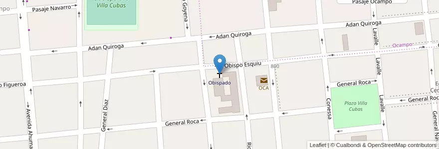 Mapa de ubicacion de Obispado en Arjantin, Catamarca, Departamento Capital, Municipio De San Fernando Del Valle De Catamarca, San Fernando Del Valle De Catamarca.