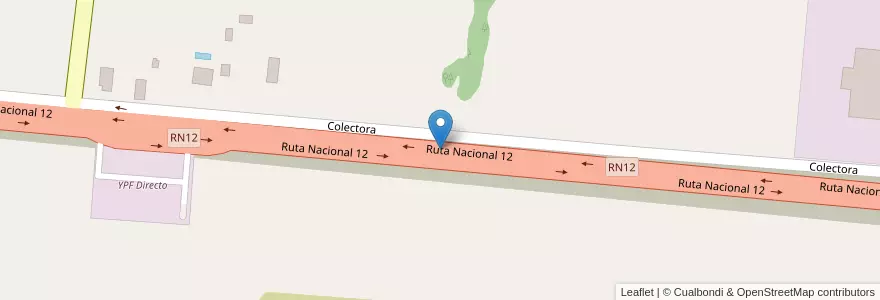 Mapa de ubicacion de Obra de ampliación autovía Ruta Nac 12 Garupá-Candelaria en アルゼンチン, ミシオネス州, Departamento Candelaria, Municipio De Candelaria.