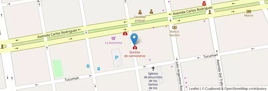 Mapa de ubicacion de Obra social camioneros en Argentinien, Chile, Provinz Neuquén, Departamento Confluencia, Municipio De Cutral Có, Cutral Có.