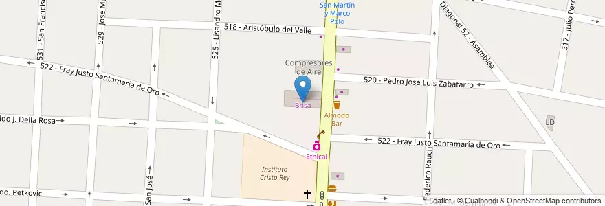 Mapa de ubicacion de Obra social choferes de camiones en Arjantin, Buenos Aires, Partido De Tres De Febrero, Caseros.