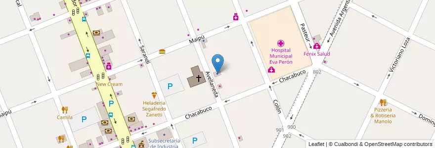 Mapa de ubicacion de Obra Social de Maestranza en Argentinië, Buenos Aires, Partido De Merlo, Merlo.