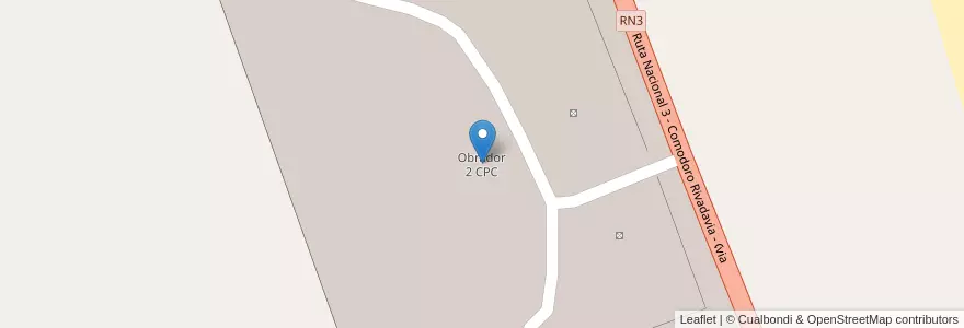 Mapa de ubicacion de Obrador 2 CPC en Arjantin, Santa Cruz, Şili, San Jorge, Deseado.