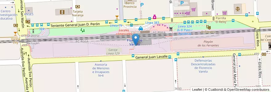 Mapa de ubicacion de Obrador de Electrificación en Argentine, Province De Buenos Aires, Partido De Florencio Varela, Florencio Varela.