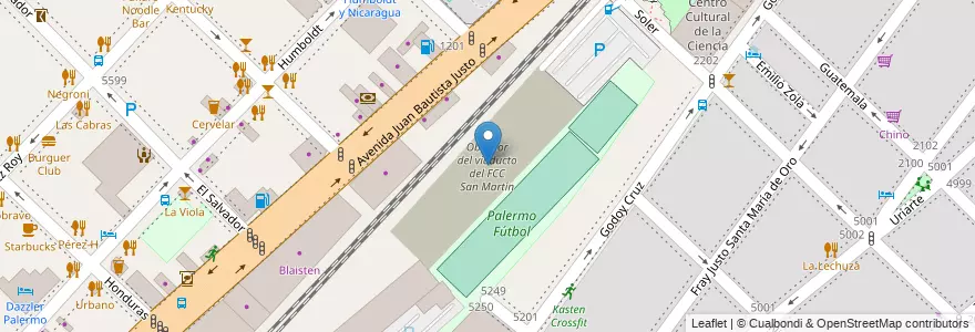 Mapa de ubicacion de Obrador del viaducto del FCC San Martín, Palermo en Argentine, Ciudad Autónoma De Buenos Aires, Buenos Aires.
