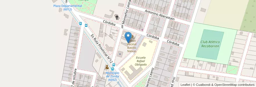 Mapa de ubicacion de Obrador Municipal en 아르헨티나, San Juan, 칠레, Zonda.