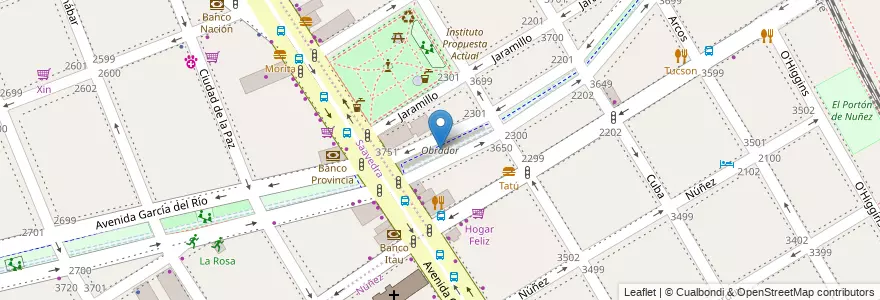 Mapa de ubicacion de Obrador, Nuñez en Arjantin, Ciudad Autónoma De Buenos Aires, Buenos Aires, Comuna 13.
