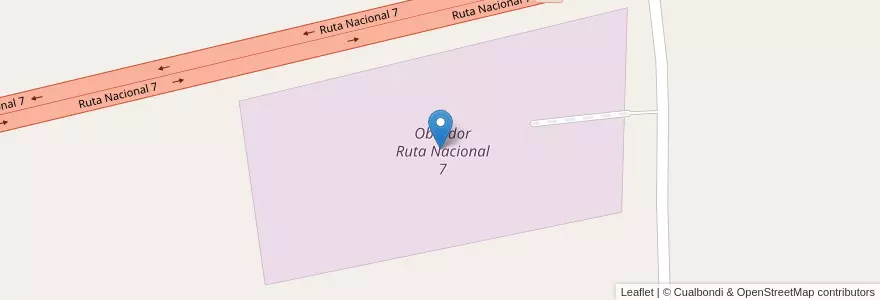 Mapa de ubicacion de Obrador Ruta Nacional 7 en アルゼンチン, サンルイス州, Juan Martín De Pueyrredón.