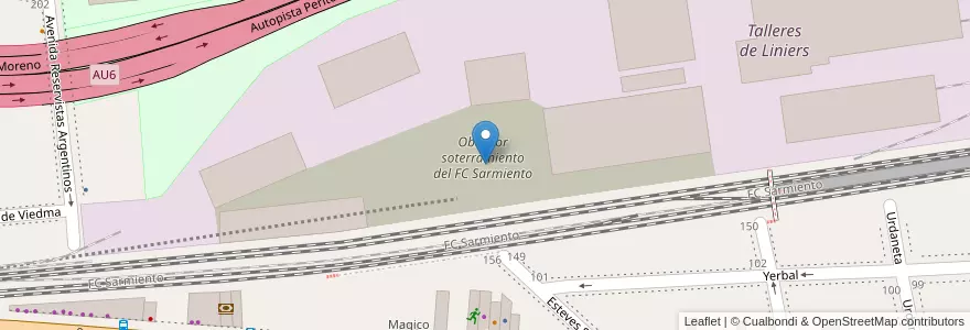 Mapa de ubicacion de Obrador soterramiento del FC Sarmiento en 阿根廷, Ciudad Autónoma De Buenos Aires, 布宜诺斯艾利斯, Comuna 10.