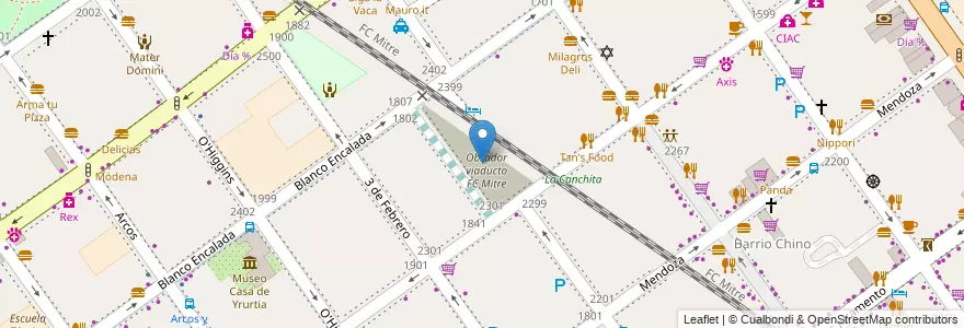 Mapa de ubicacion de Obrador viaducto FC Mitre, Belgrano en Argentinië, Ciudad Autónoma De Buenos Aires, Buenos Aires, Comuna 13.