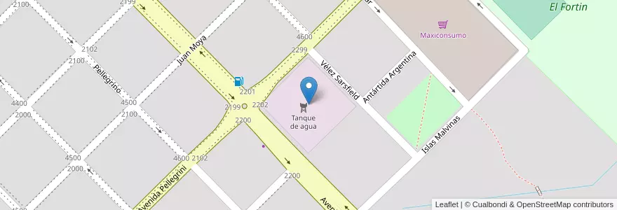 Mapa de ubicacion de Obras Sanitarias en Arjantin, Buenos Aires, Partido De Olavarría, Olavarría.