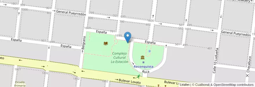 Mapa de ubicacion de Observatorio en الأرجنتين, سانتا في, Departamento General Obligado, Municipio De Reconquista, Reconquista.