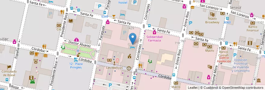 Mapa de ubicacion de OCA en Аргентина, Санта-Фе, Departamento Rosario, Municipio De Rosario, Росарио.