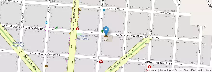 Mapa de ubicacion de OCA en Argentine, Province De Buenos Aires, Partido De Campana.