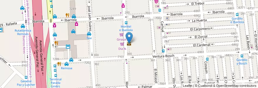 Mapa de ubicacion de OCA correo, Liniers en Arjantin, Ciudad Autónoma De Buenos Aires, Comuna 9, Buenos Aires.