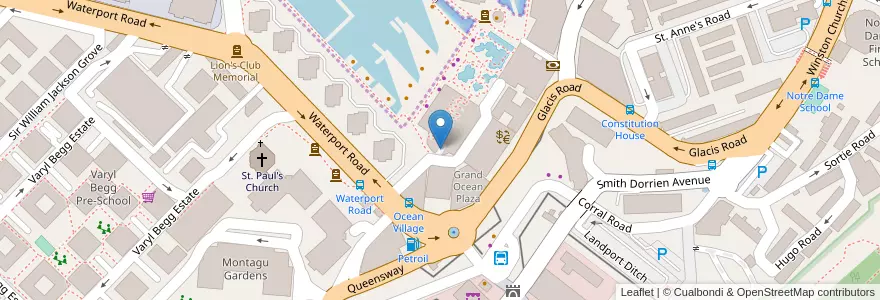 Mapa de ubicacion de Ocean Village Car Park en 西班牙, 直布罗陀, Gibraltar.