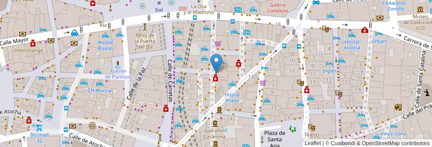 Mapa de ubicacion de O'Connell St. en اسپانیا, بخش خودمختار مادرید, بخش خودمختار مادرید, Área Metropolitana De Madrid Y Corredor Del Henares, مادرید.