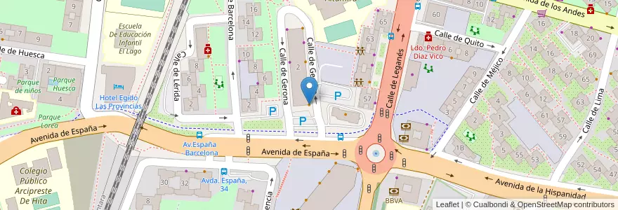 Mapa de ubicacion de O'Connors en Spanien, Autonome Gemeinschaft Madrid, Autonome Gemeinschaft Madrid, Área Metropolitana De Madrid Y Corredor Del Henares, Fuenlabrada.