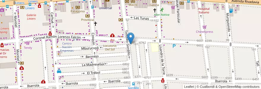 Mapa de ubicacion de Oculistas, Liniers en Argentinië, Ciudad Autónoma De Buenos Aires, Comuna 9, Buenos Aires.