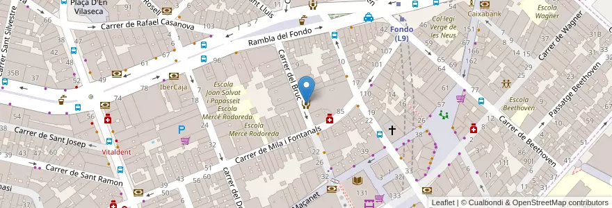 Mapa de ubicacion de ODAF DISTRICTE 6 en Espanha, Catalunha, Barcelona, Barcelonès, Badalona, Santa Coloma De Gramenet.