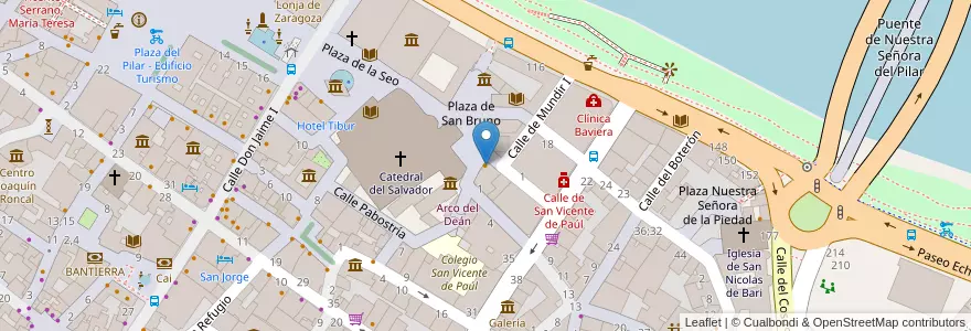 Mapa de ubicacion de Odeon en Espagne, Aragon, Saragosse, Zaragoza, Saragosse.