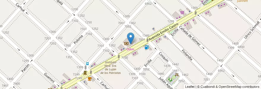 Mapa de ubicacion de Odim, Liniers en Argentinië, Ciudad Autónoma De Buenos Aires, Comuna 9, Buenos Aires.