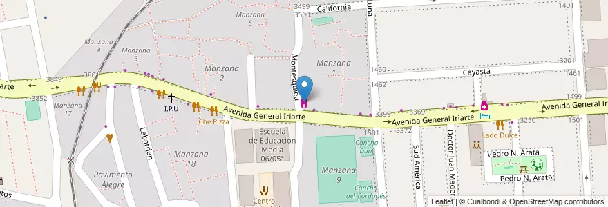 Mapa de ubicacion de Odonto, Barracas en アルゼンチン, Ciudad Autónoma De Buenos Aires, Comuna 4, ブエノスアイレス.