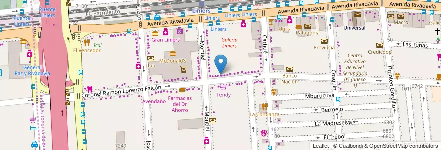 Mapa de ubicacion de Odonto ID, Liniers en Argentinien, Ciudad Autónoma De Buenos Aires, Comuna 9, Buenos Aires.