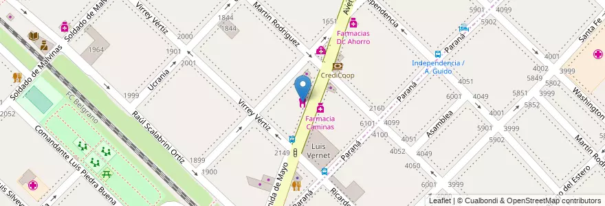 Mapa de ubicacion de Odontología en Arjantin, Buenos Aires, Partido De San Isidro, Villa Adelina.