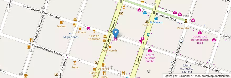 Mapa de ubicacion de Odontología en アルゼンチン, ブエノスアイレス州, Partido De Moreno, Moreno.