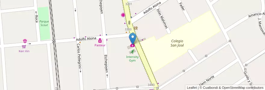 Mapa de ubicacion de Odontologia en Arjantin, Buenos Aires, Partido De Almirante Brown, Burzaco.
