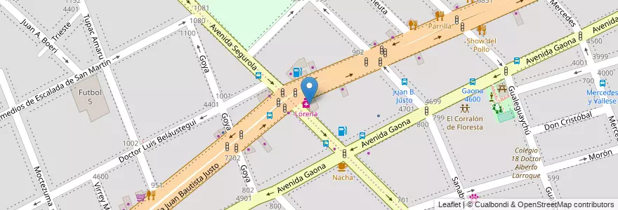 Mapa de ubicacion de Odontologia, Floresta en アルゼンチン, Ciudad Autónoma De Buenos Aires, ブエノスアイレス, Comuna 10.