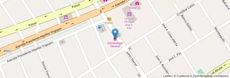 Mapa de ubicacion de Odontología General en Argentina, Buenos Aires, Partido De José C. Paz.
