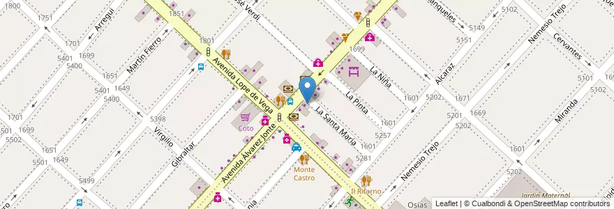 Mapa de ubicacion de Odontologia Integral, Monte Castro en アルゼンチン, Ciudad Autónoma De Buenos Aires, ブエノスアイレス, Comuna 10.