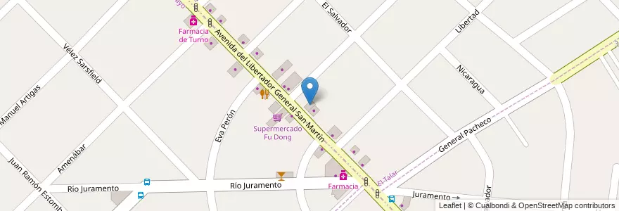 Mapa de ubicacion de Odontologia Integral San Martin en Arjantin, Buenos Aires, Partido De Malvinas Argentinas, El Talar.