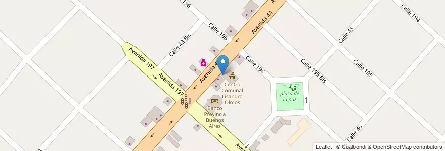 Mapa de ubicacion de Odontologia, Lisandro Olmos en Arjantin, Buenos Aires, Partido De La Plata, Lisandro Olmos.
