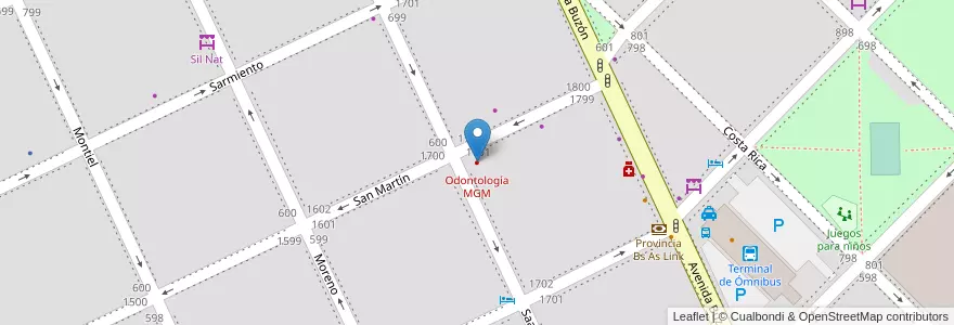 Mapa de ubicacion de Odontología MGM en Arjantin, Buenos Aires, Partido De Tandil, Tandil.