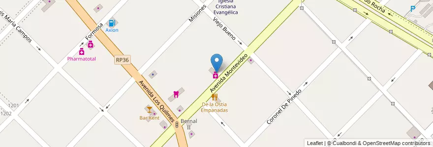 Mapa de ubicacion de Odontologia Niños y Adultos en Argentina, Provincia Di Buenos Aires, Partido De Quilmes, Bernal.