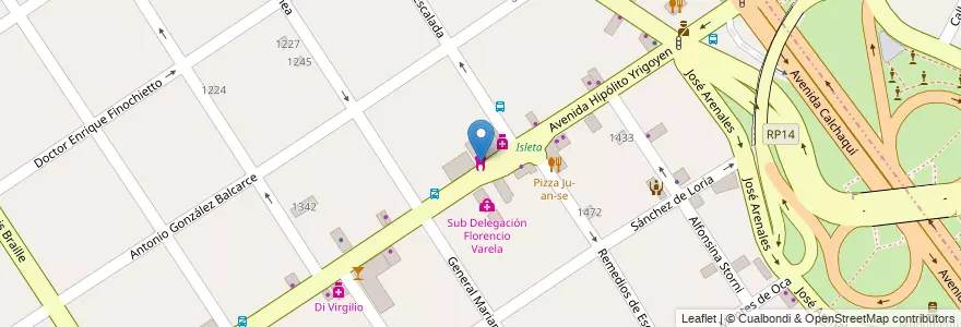 Mapa de ubicacion de Odontología Pasquini en アルゼンチン, ブエノスアイレス州, Partido De Florencio Varela, Florencio Varela.
